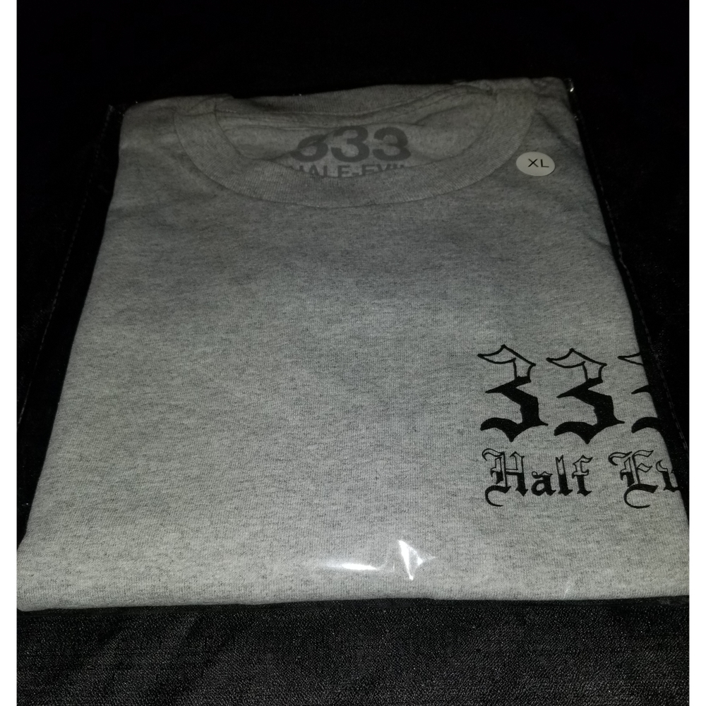 Half Evil " Old English " $3.33 Tee - XL - Heather
